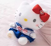 Set sail on a sea of cuteness with our Smooth Sailing Hello Kitty Plushies! These adorable plush toys feature Hello Kitty dressed in a charming sailor outfit, complete with a classic navy blue and white dress with red and white striped ribbon, and a cute little anchor embroidered in her signature red bow.
Crafted from soft, high-quality materials, these plushies are perfect for cuddling and make a delightful addition to any Hello Kitty collection. Whether you're a fan of nautical adventures or simply love